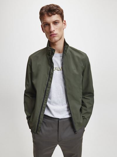 Calvin Klein Ruhák HU305751 | Calvin Klein Recycled Nylon Zip Up Férfi Dzseki Sötét Olivazöld